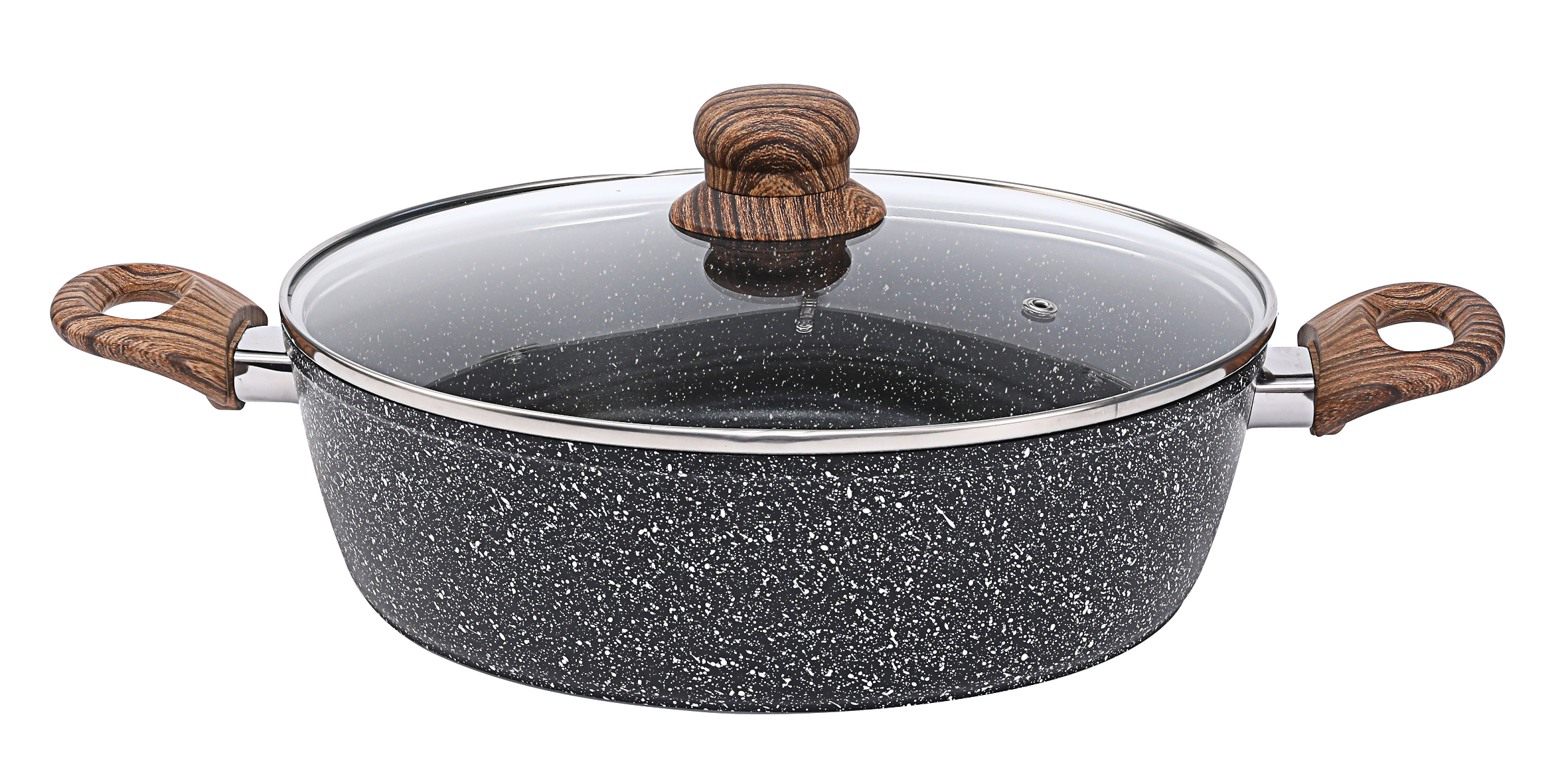 Faitout en aluminium 28cm Crispy Natura Wood
