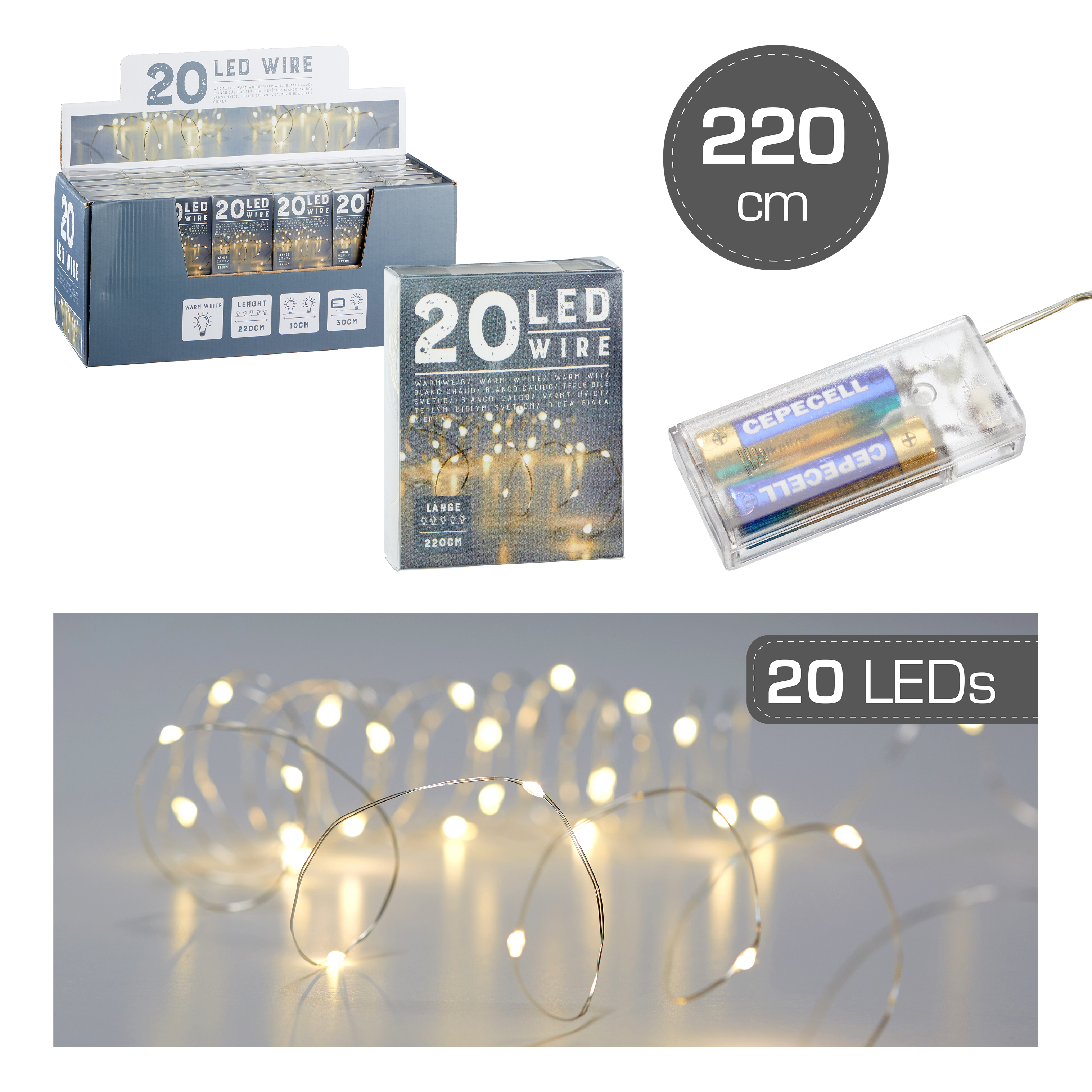 Guirlande lumineuse 20 micro LEDS sans piles Guirlande lumineuse 20 micro LEDS sans piles