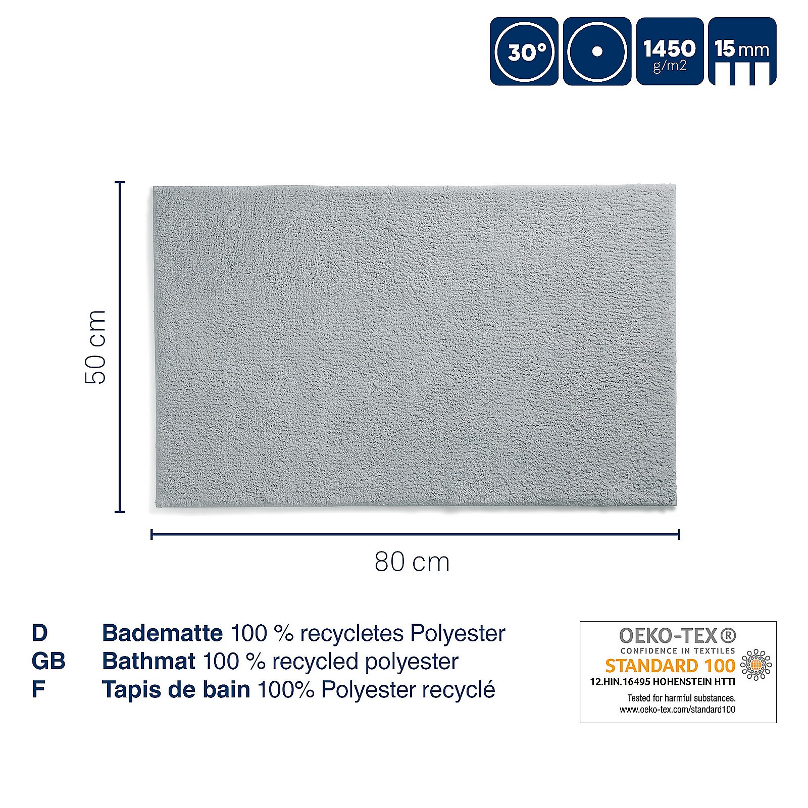 Tapis de bain rose pâle MAJA