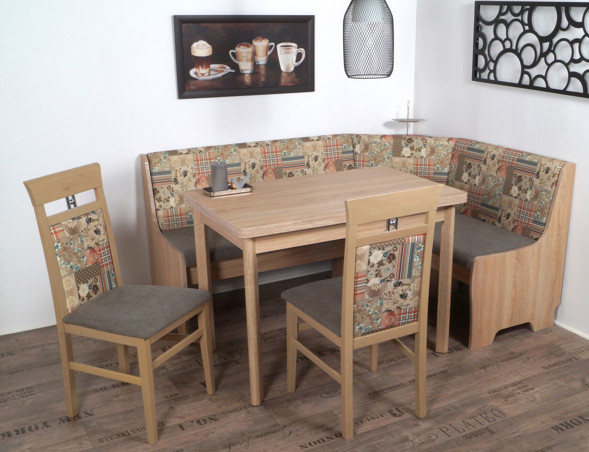 Coin repas avec banquette d'angle 4 éléments BREMEN MT