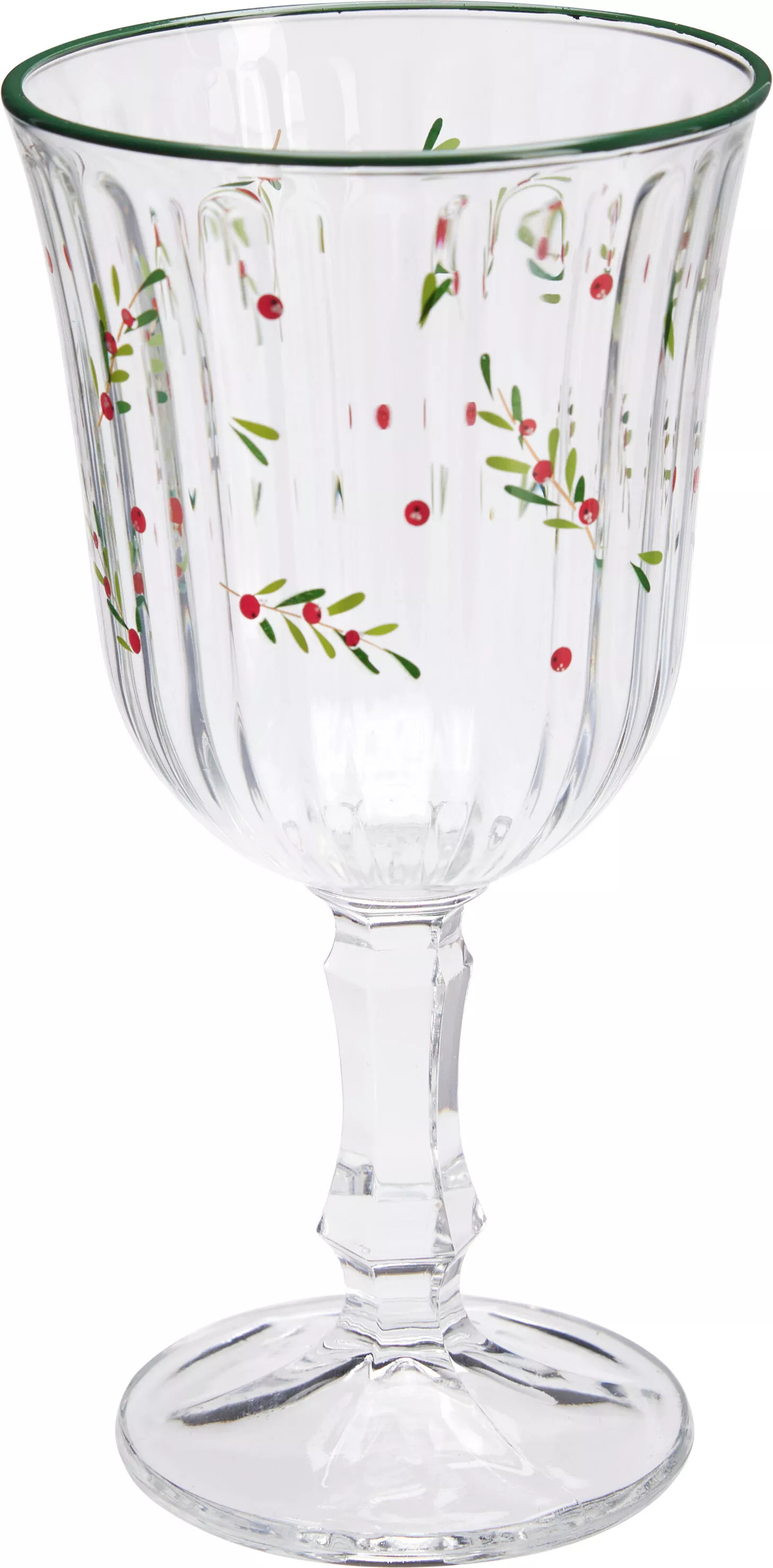Verre à vin motif branche et baies CHRISTMAS Verre à vin motif branche et baies CHRISTMAS