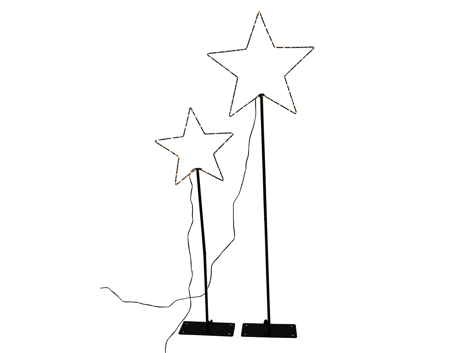 Lot de 2 étoiles LED avec pied MERRY CHRISTMAS
