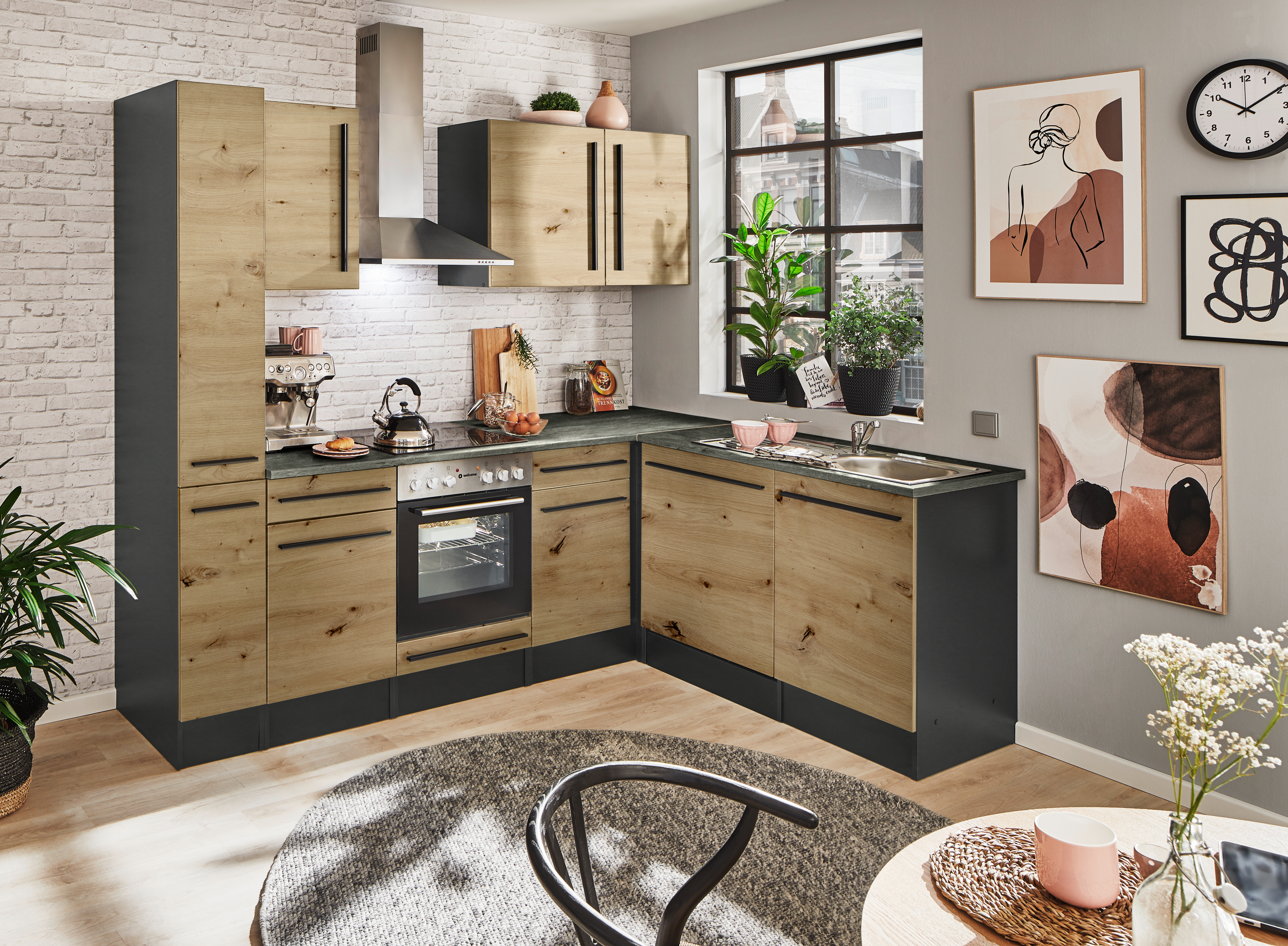 Bloc cuisine avec électroménager JAZZ 8 (cuisine d'angle-armoire coulissante) III