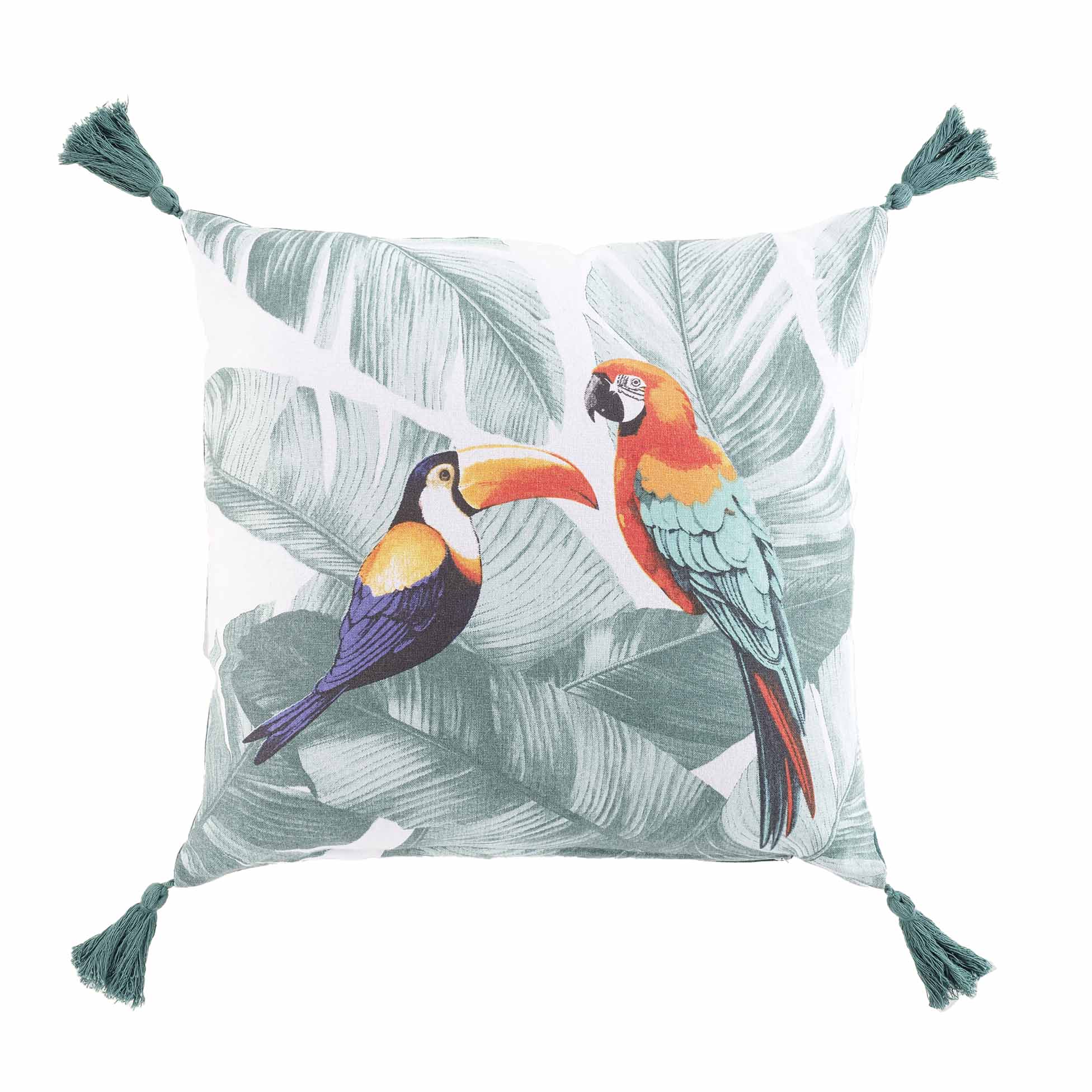 Coussin décoratif avec pompons perroquet  OUTDOOR