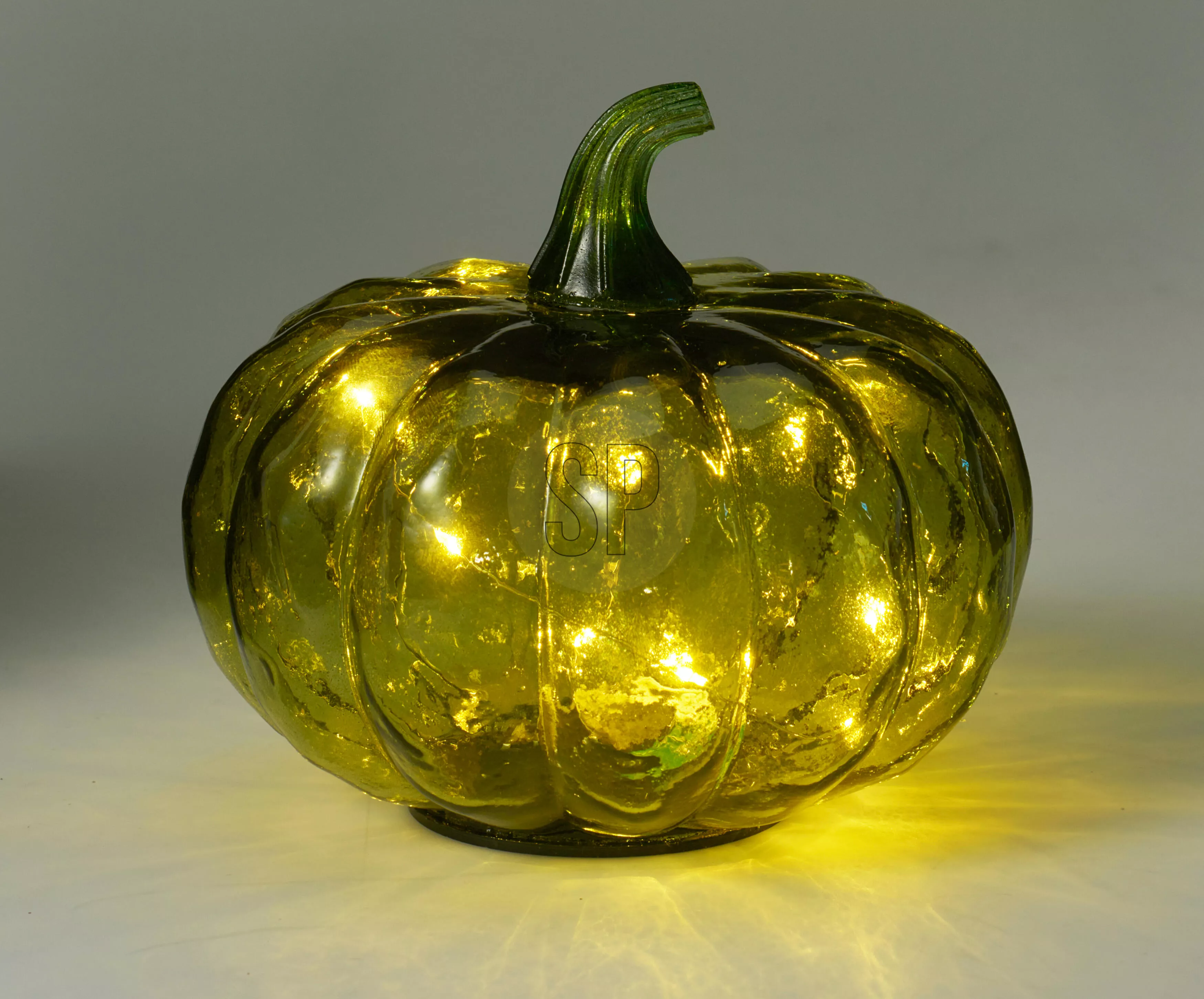 Citrouille en verre avec LED HERBST Citrouille en verre avec LED HERBST
