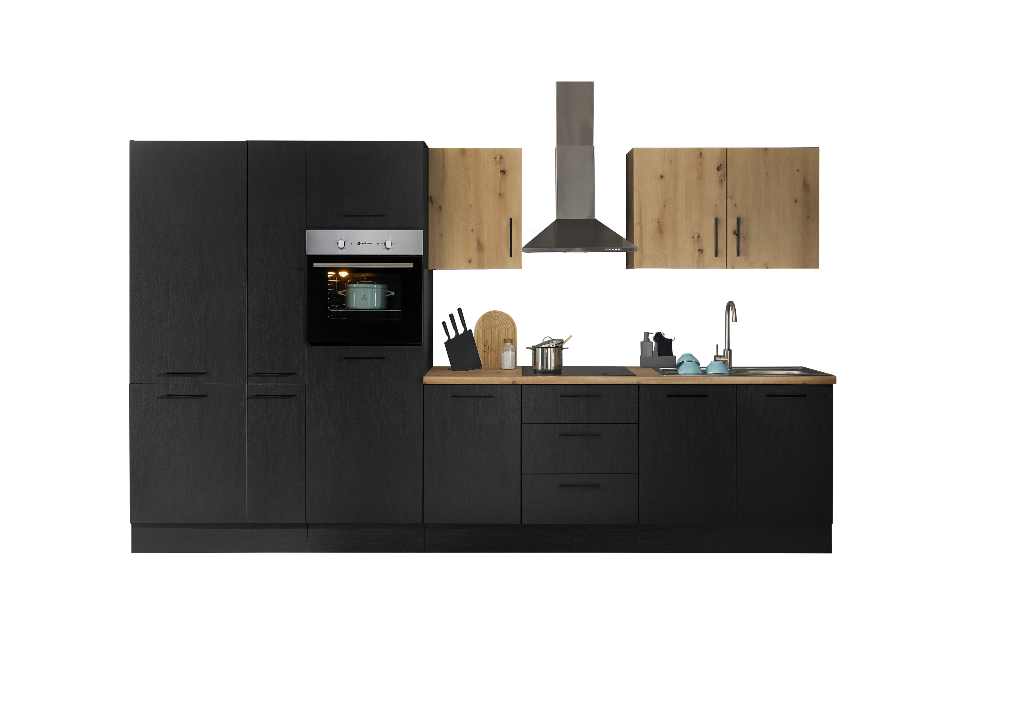 Bloc cuisine avec électroménager CORNWALL (bloc cuisine-four-réfrigérater-armoire coulissante) VII Bloc cuisine avec électroménager CORNWALL (bloc cuisine-four-réfrigérater-armoire coulissante) VII