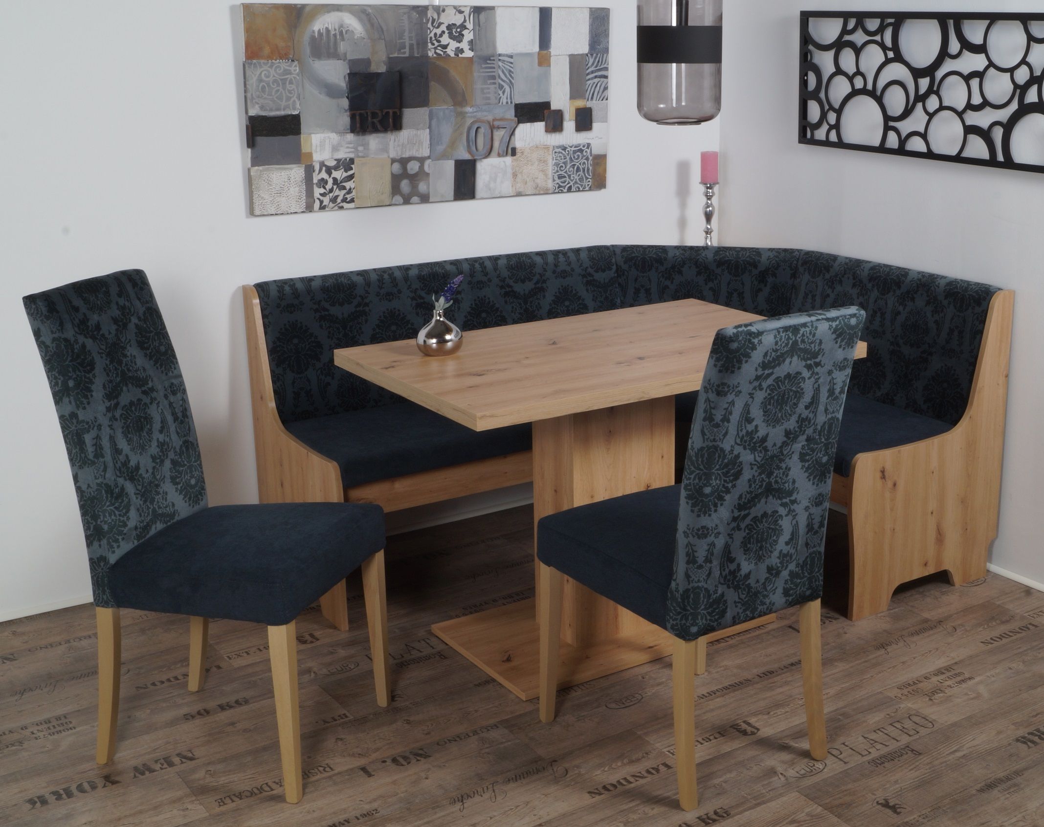 Coin repas avec banquette d'angle 4 éléments BREMEN