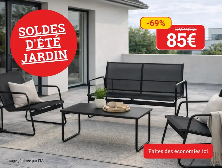 Ensemble de salon de jardin SANZA. Faites des économies MEGA dès maintenant >