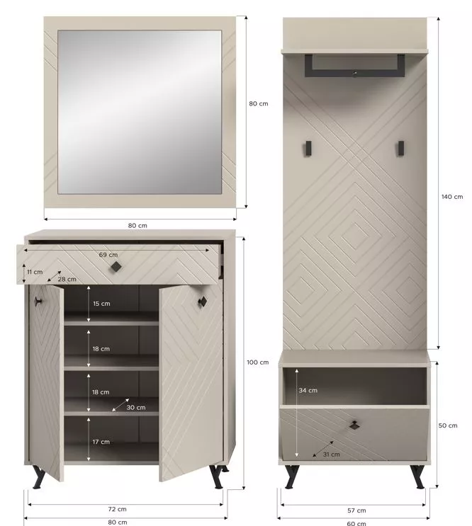Vestiaire combiné 4 éléments TAPI