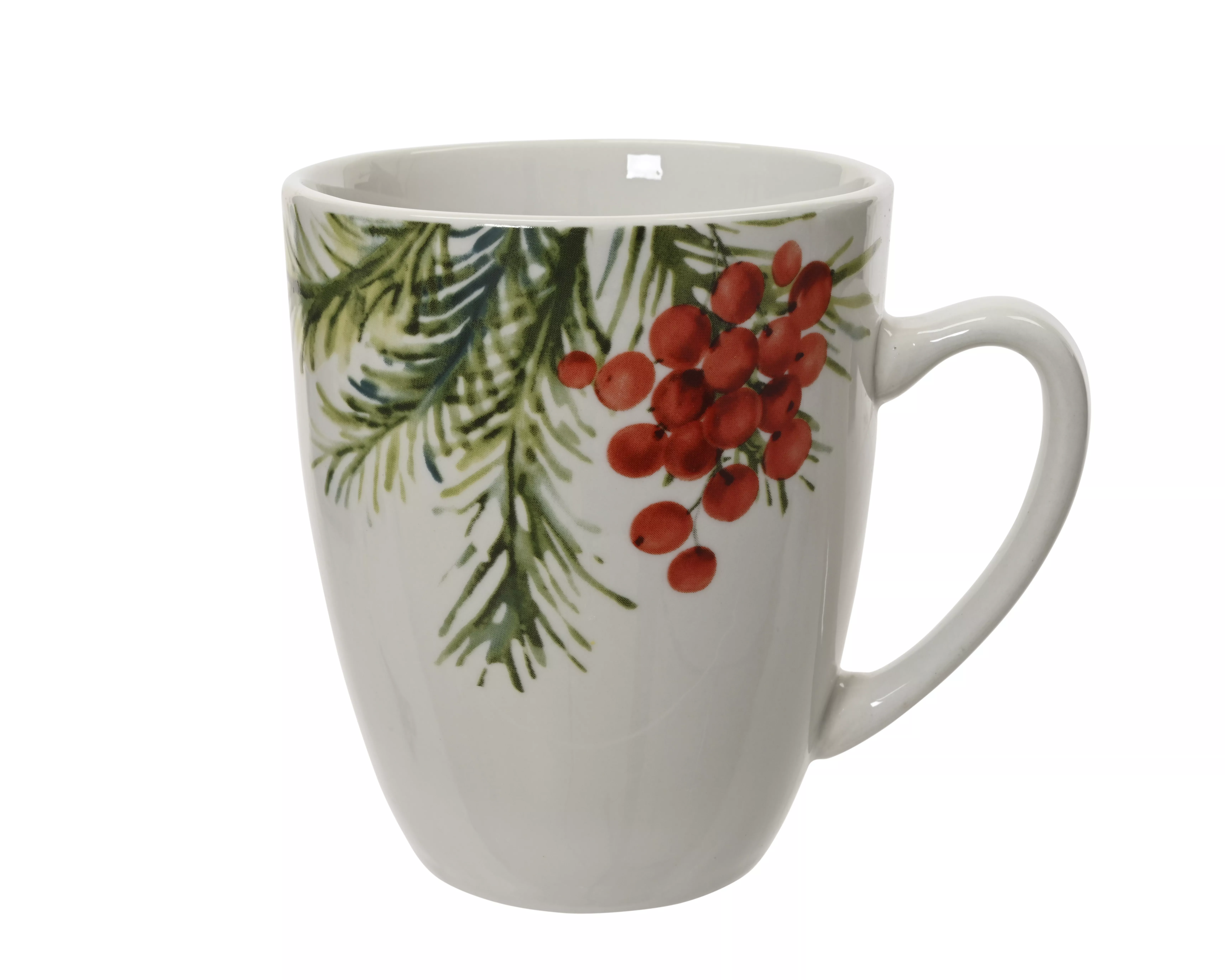 Tasse motif branche avec baies CHRISTMAS