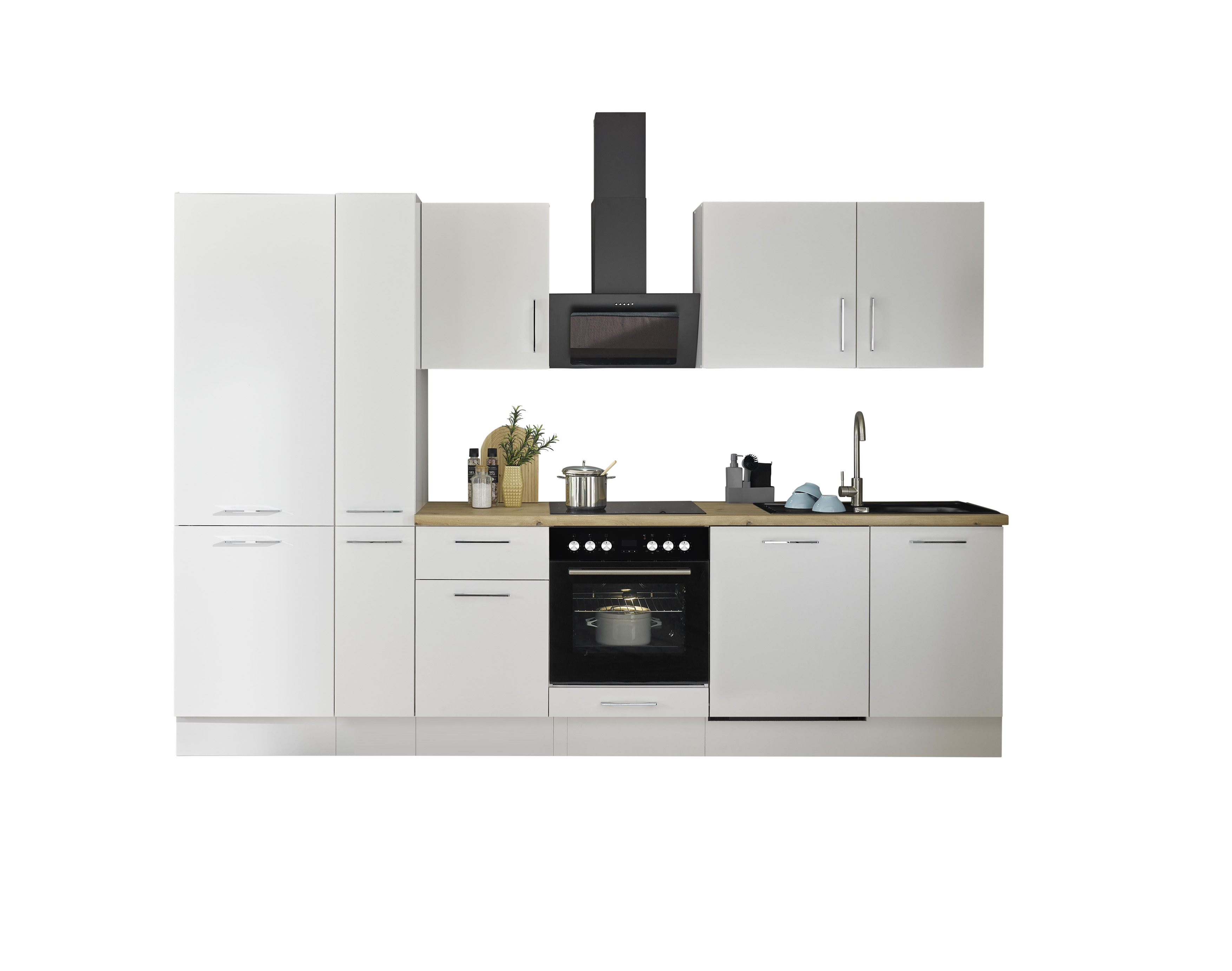 Bloc cuisine avec électroménager CORNWALL (bloc cuisine-lave-vaisselle-réfrigérateur-armoire coulissante) II Bloc cuisine avec électroménager CORNWALL (bloc cuisine-lave-vaisselle-réfrigérateur-armoire coulissante) II