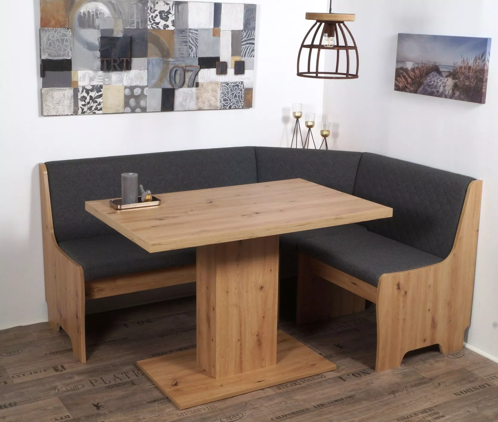 Coin repas avec banquette d'angle 4 éléments BREMEN