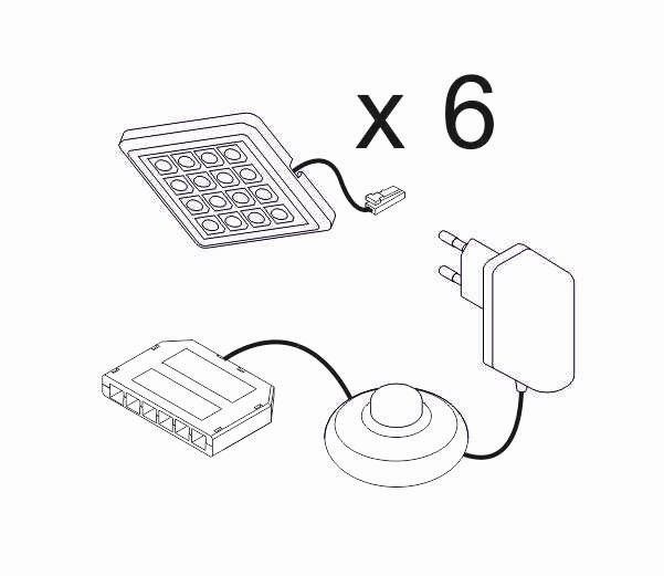 Eclairage LED à fixer sous meuble 35 BW LK 06