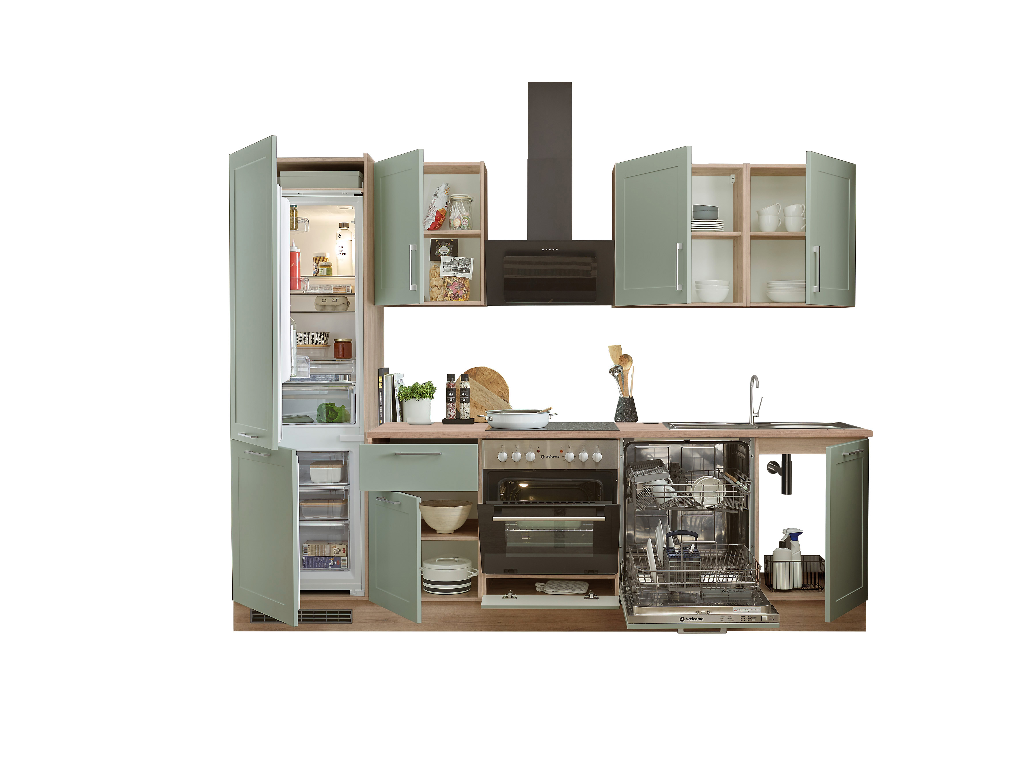 Bloc cuisine avec électroménager HASTINGS (bloc cuisine - réfrigérateur) II