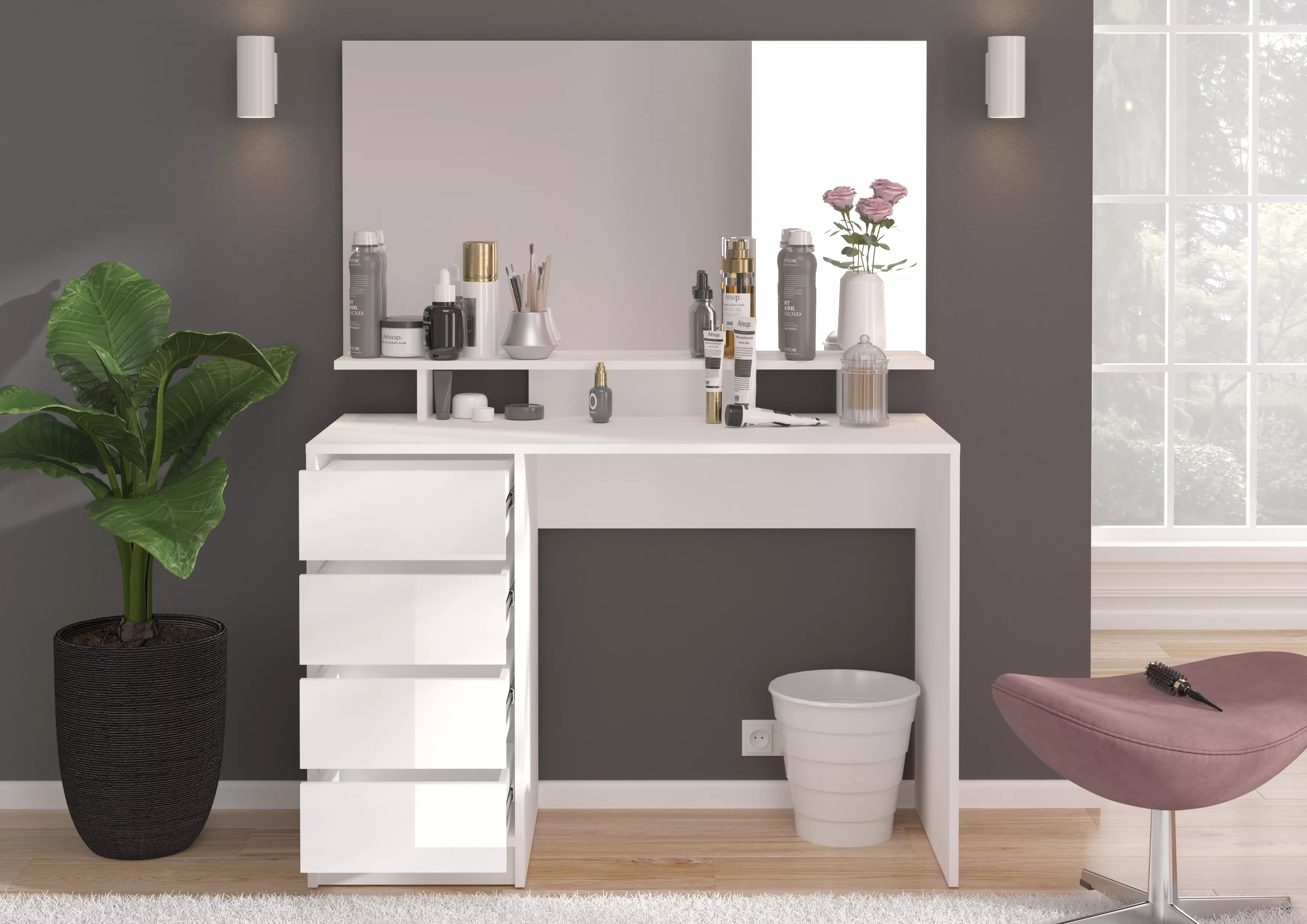 Rehausse miroir pour coiffeuse GONDER