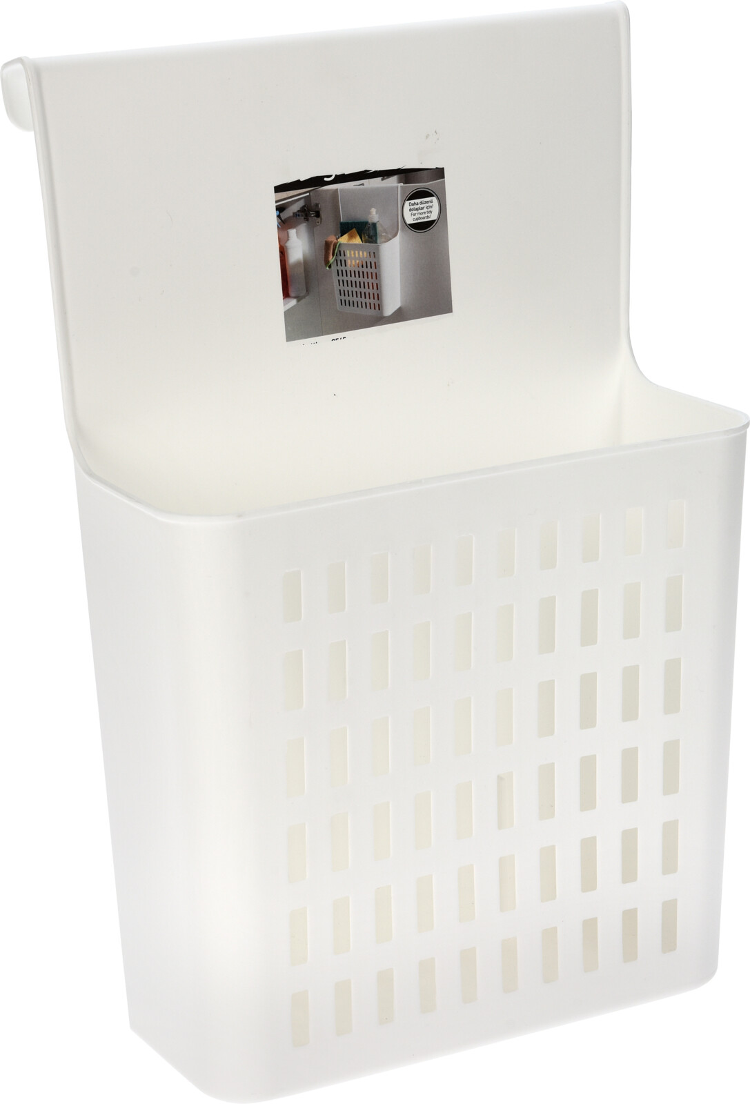 Panier rangement de porte ton blanc