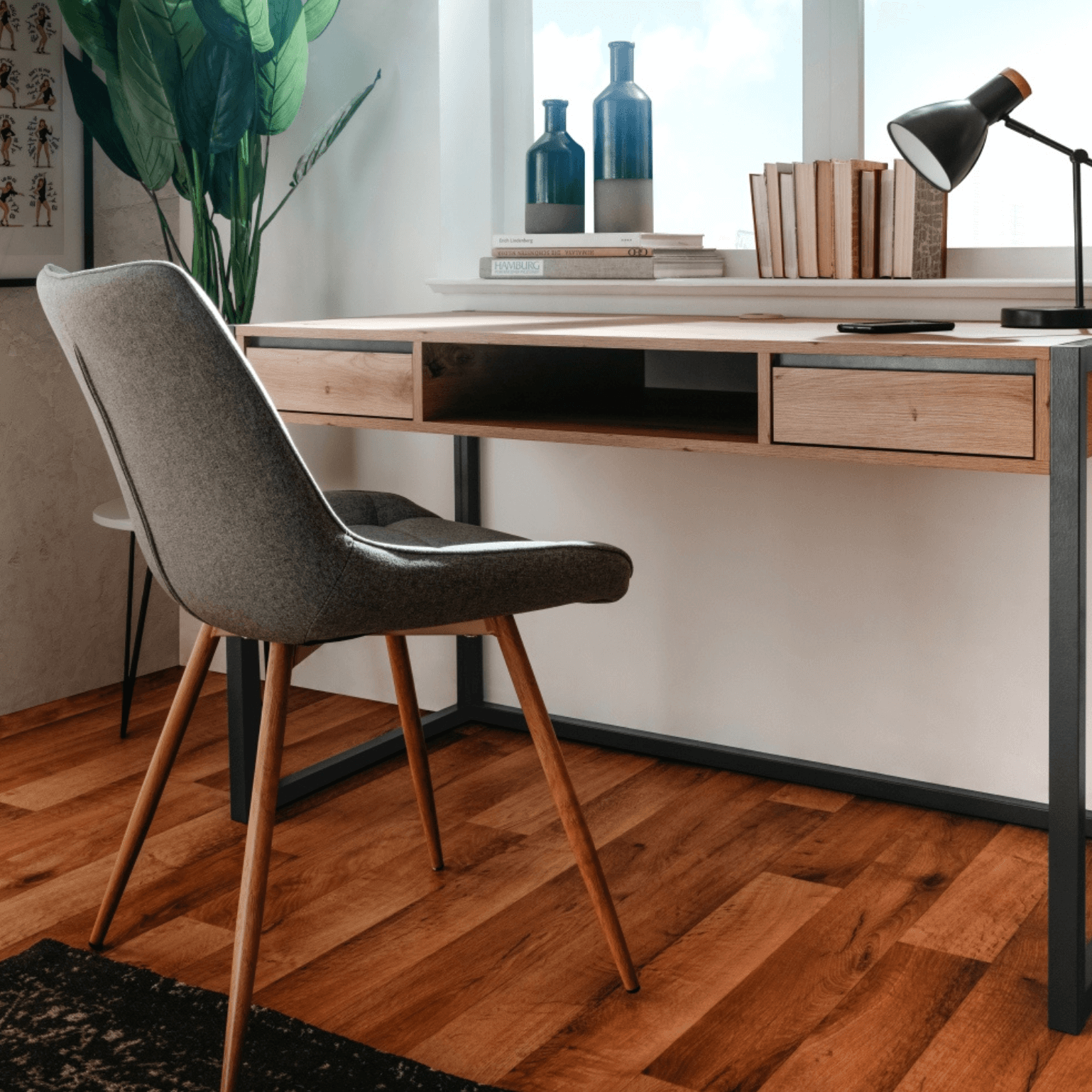 Bureau Denver,mélaminé imitation bois de chêne Artisan,L/H/P env. 120/75/60 cm Bureau Denver,mélaminé imitation bois de chêne Artisan,L/H/P env. 120/75/60 cm