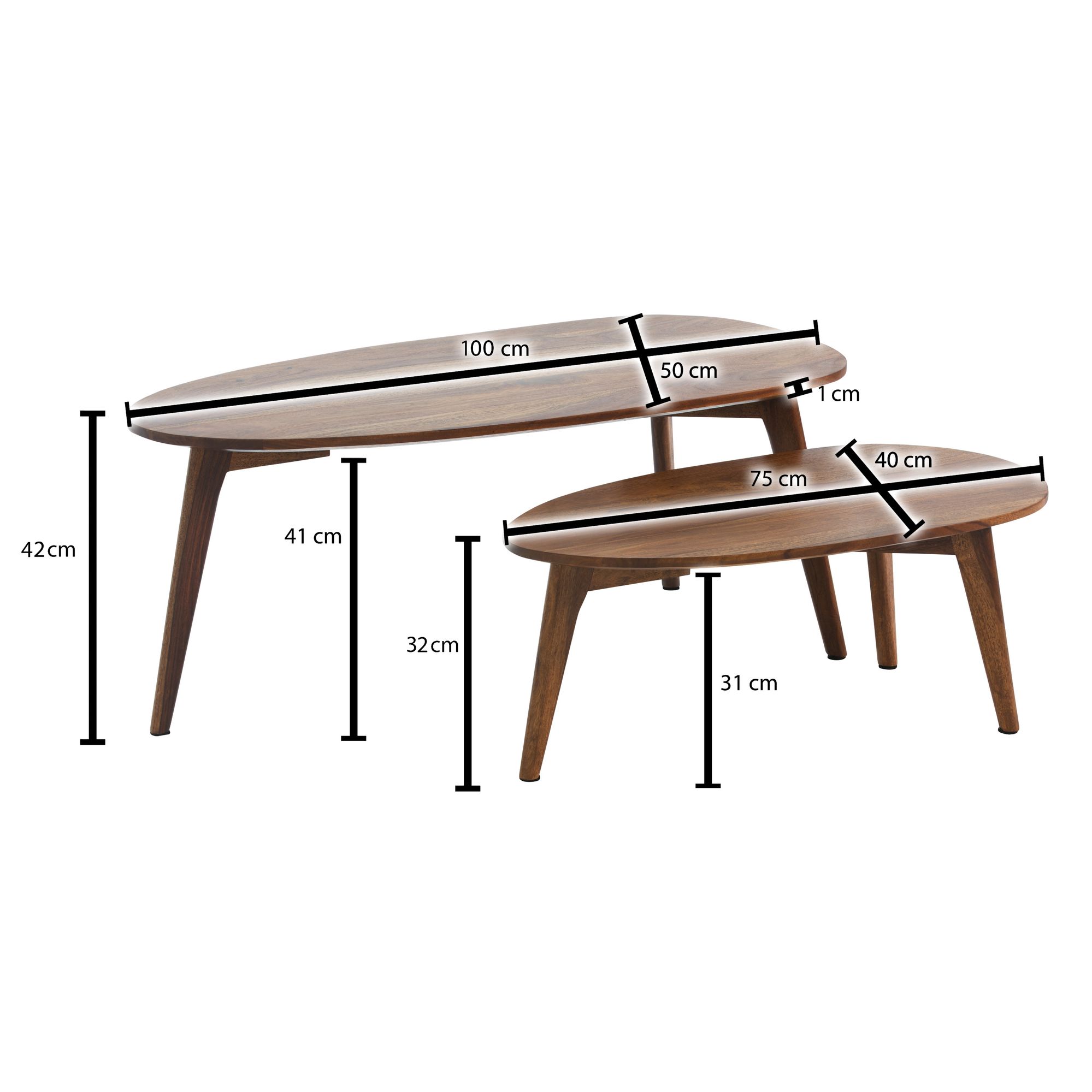 Lot de 2 tables basses PHUKET