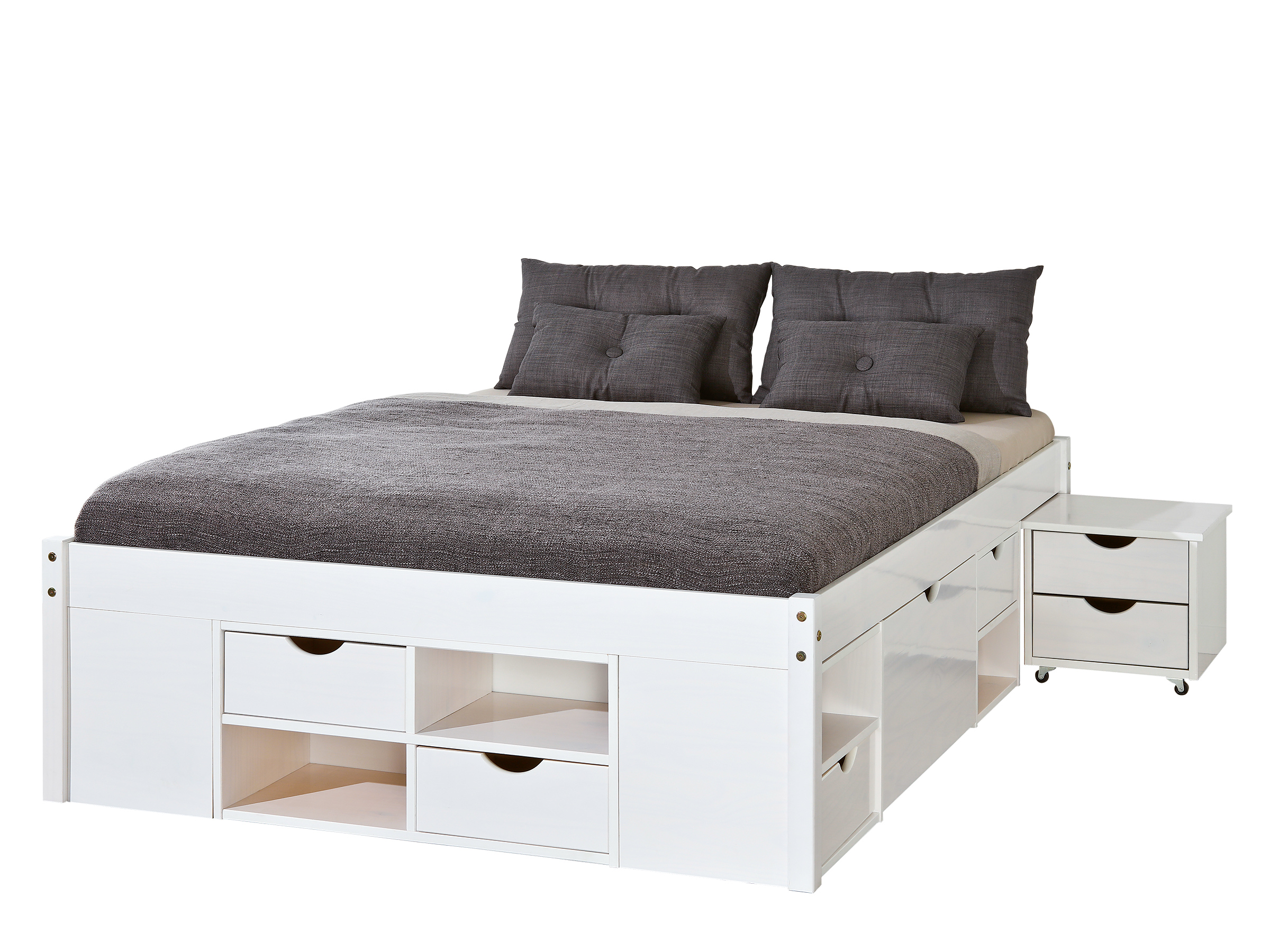 Lit avec chevet escamotable et rangements TILL