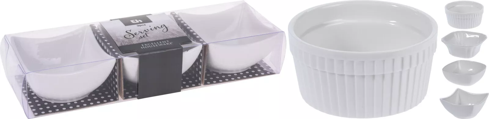 Lot de 3 coupelles apéritif en porcelaine dans divers modèles au choix