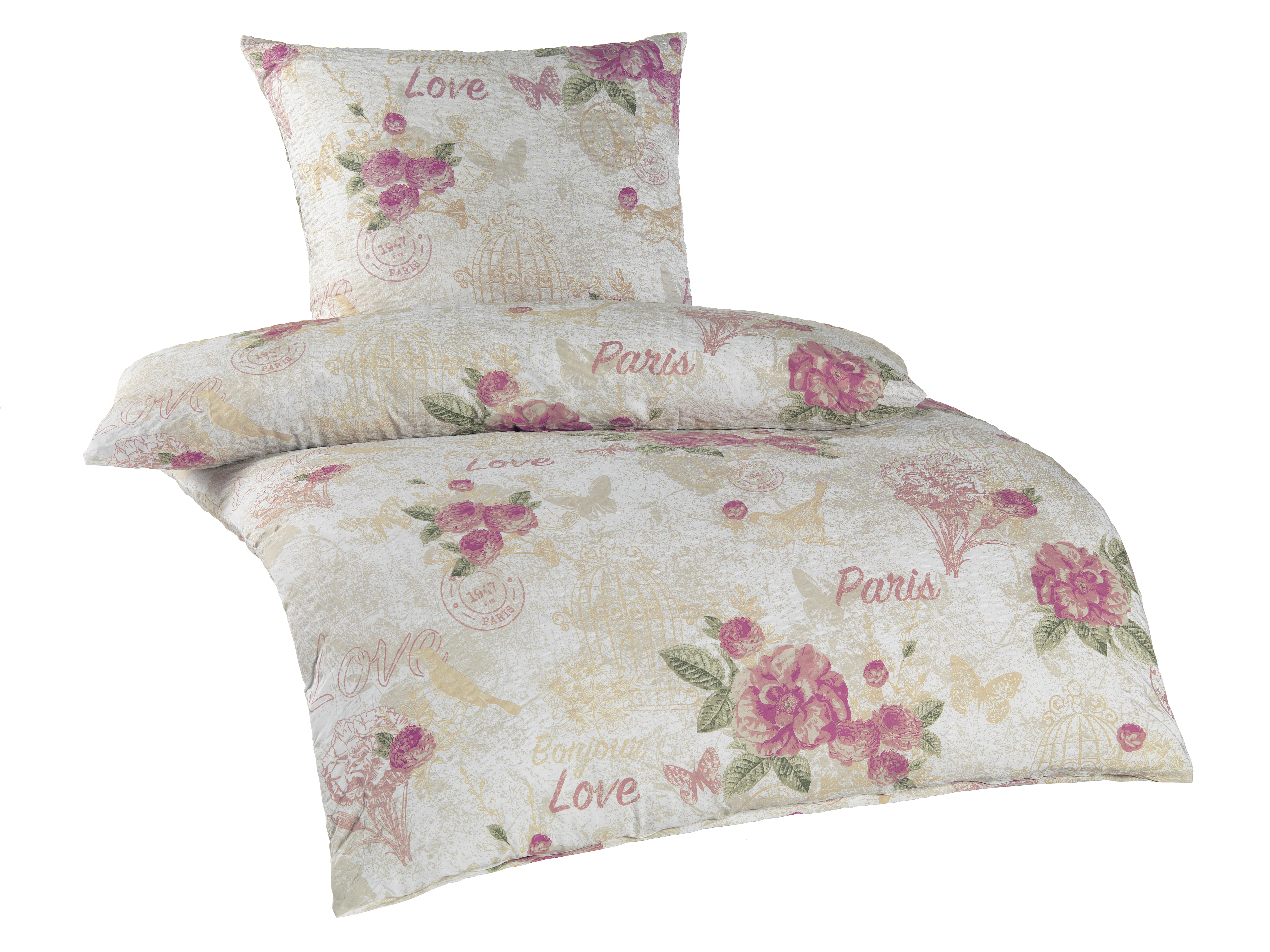 Parure de lit en microfibre effet seersucker haut de gamme PARIS