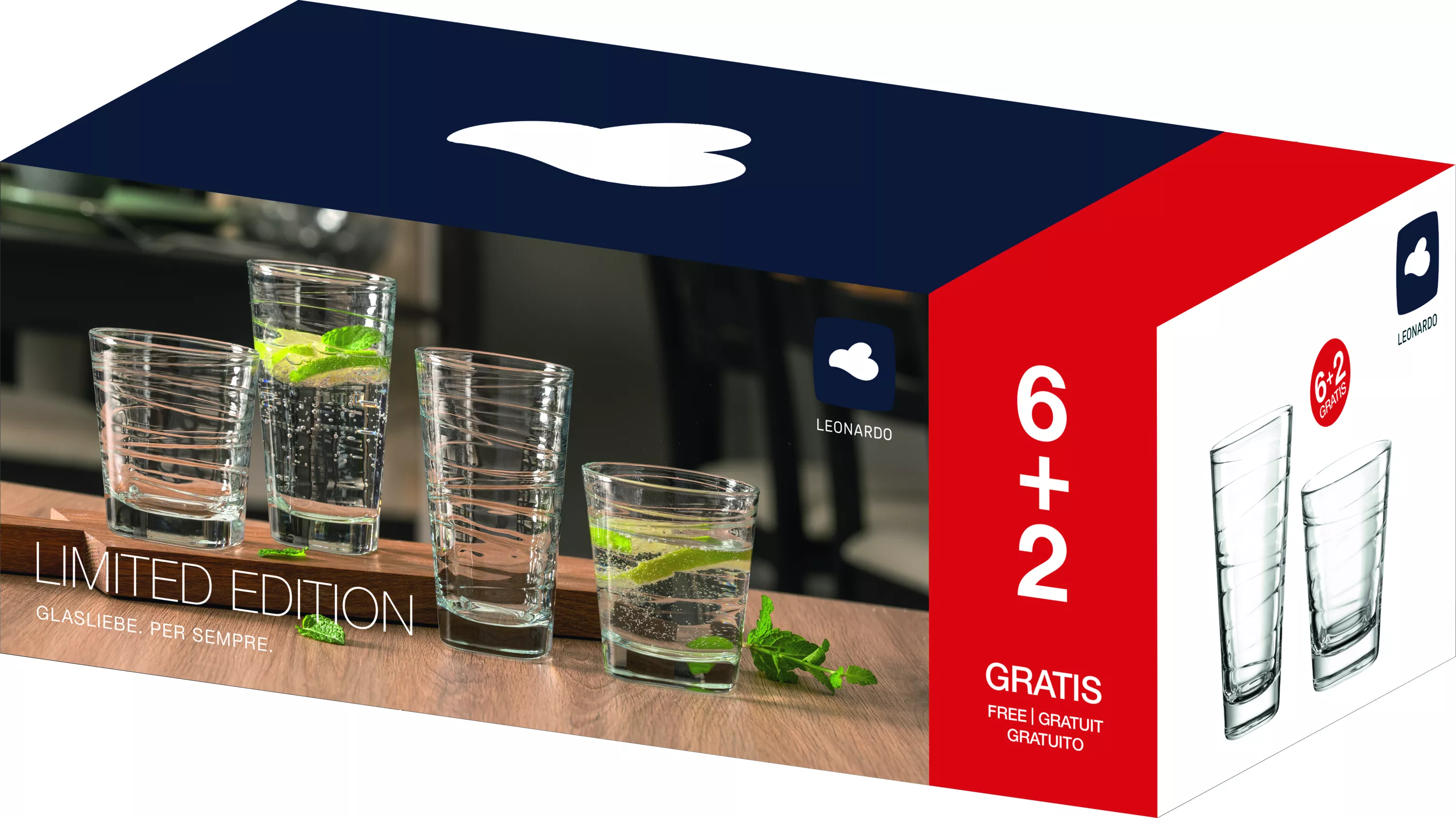 Lot de 8 verres Leonardo STRUTTURA