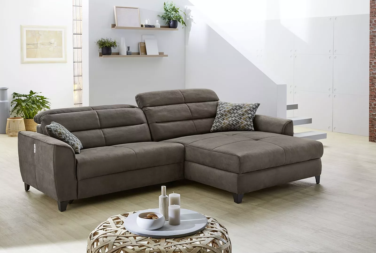 Canapé d'angle avec fonction relax DOUBLE-ONE