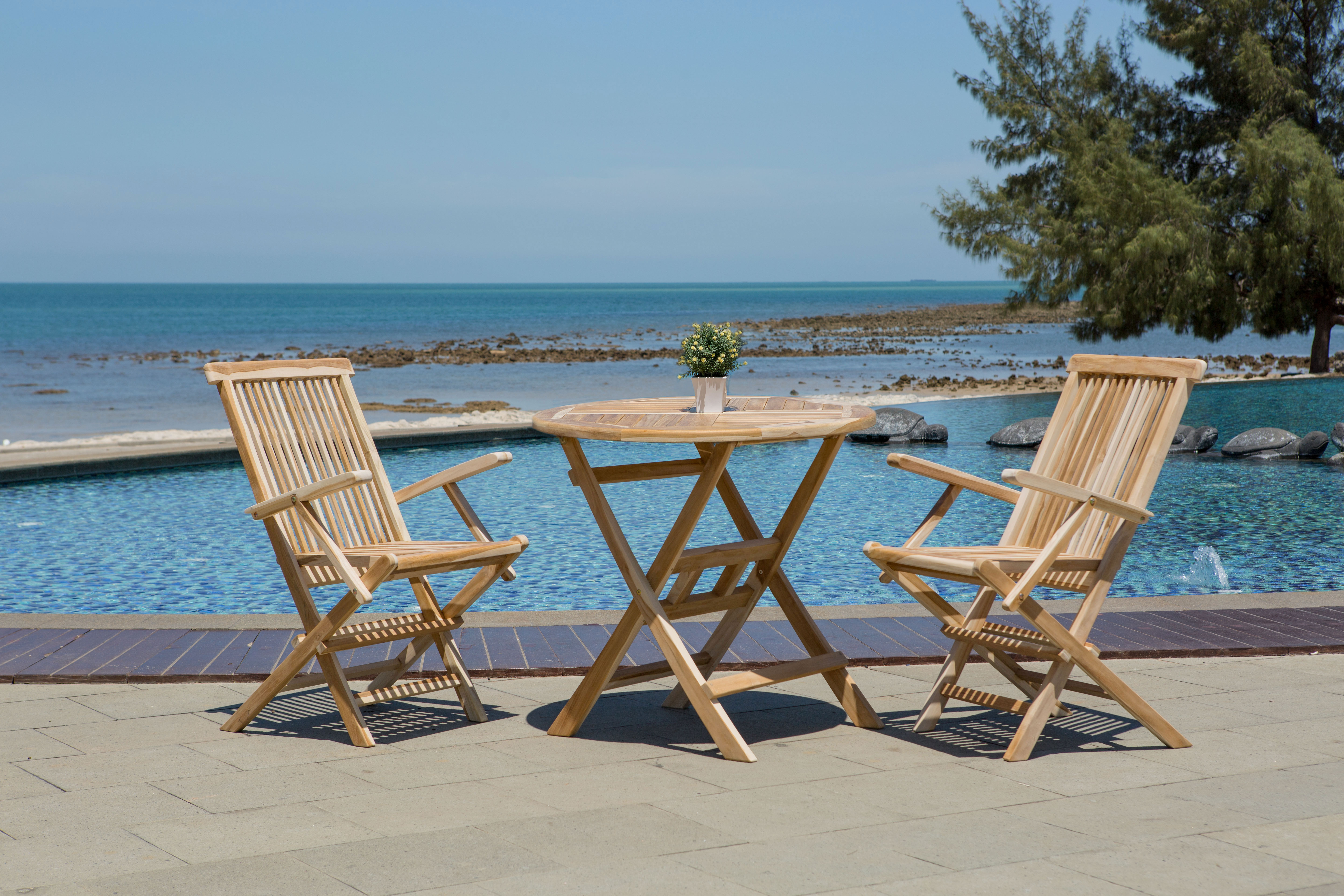 Lot de 2 chaises de jardin COURCELLES Lot de 2 chaises de jardin COURCELLES
