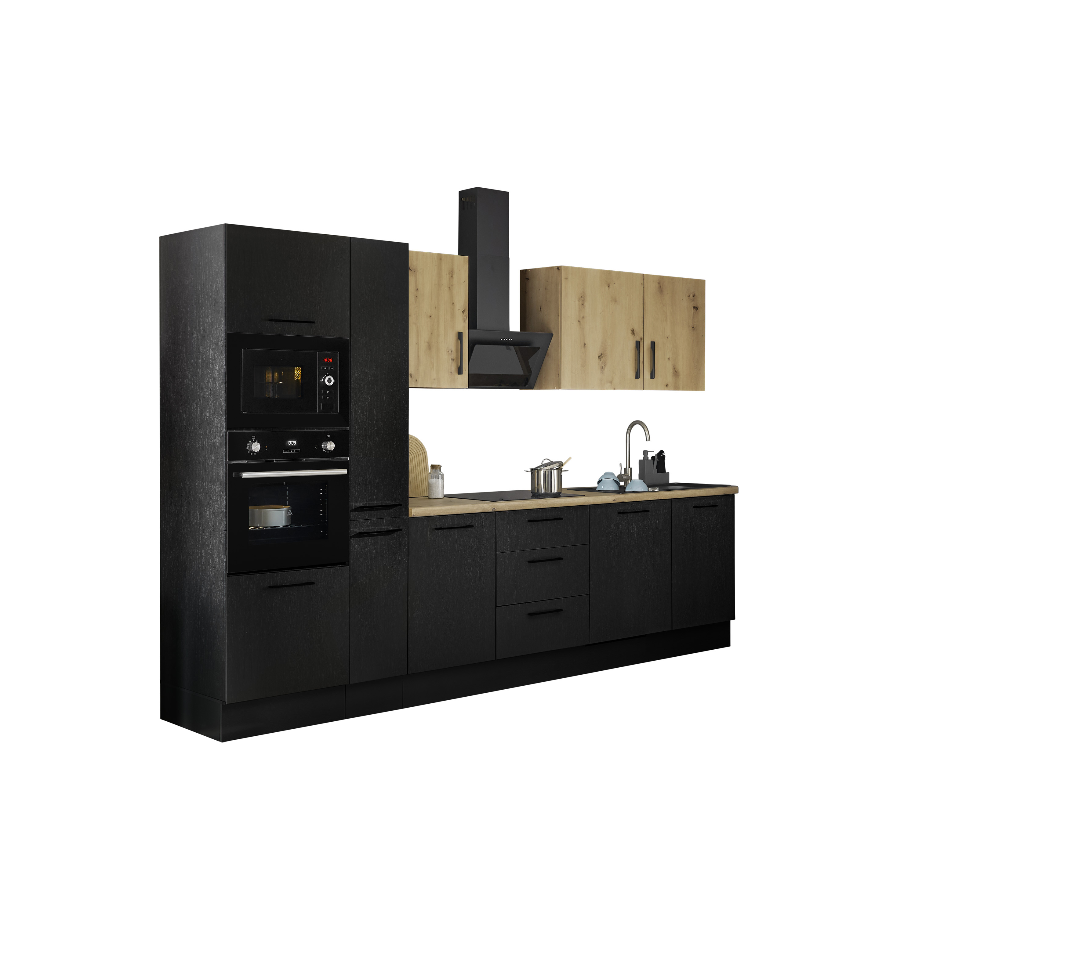 Bloc cuisine avec électroménager CORNWALL (bloc cuisine-four-lave-vaisselle-micro-ondes-armoire coulissante) IV