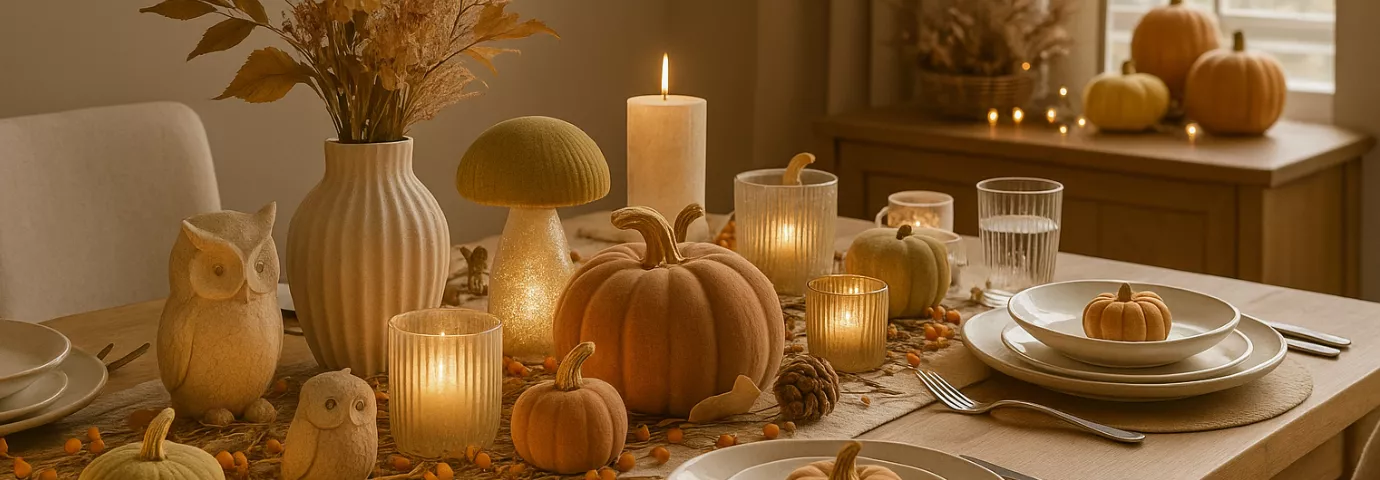 Décoration d'automne dans des tons naturels