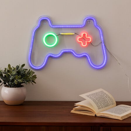 Décoration murale néon manette de jeu JJA
