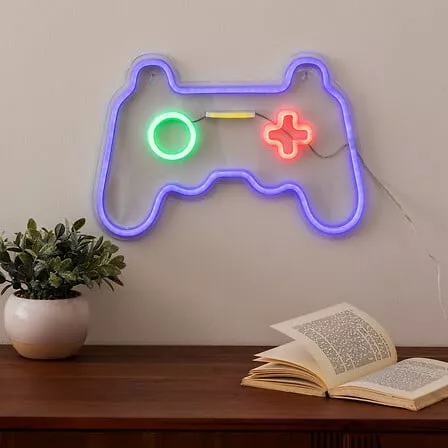 Décoration murale néon manette de jeu JJA