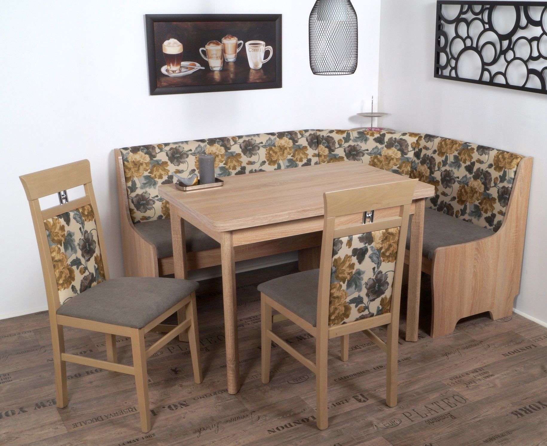 Coin repas avec banquette d'angle 4 éléments BREMEN MT