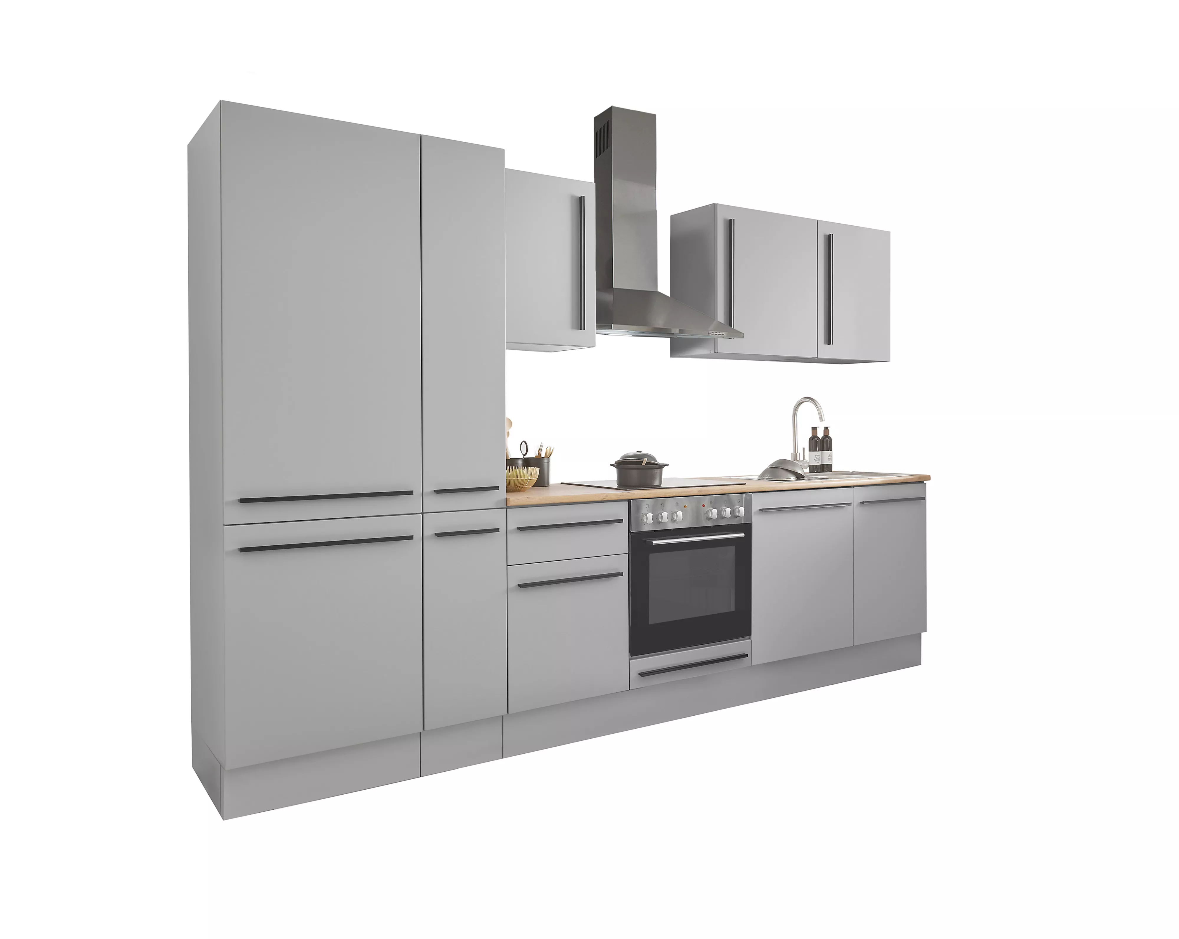 Bloc cuisine avec électroménager MANCHESTER (bloc cuisine-réfrigérateur-armoire coulissante) II