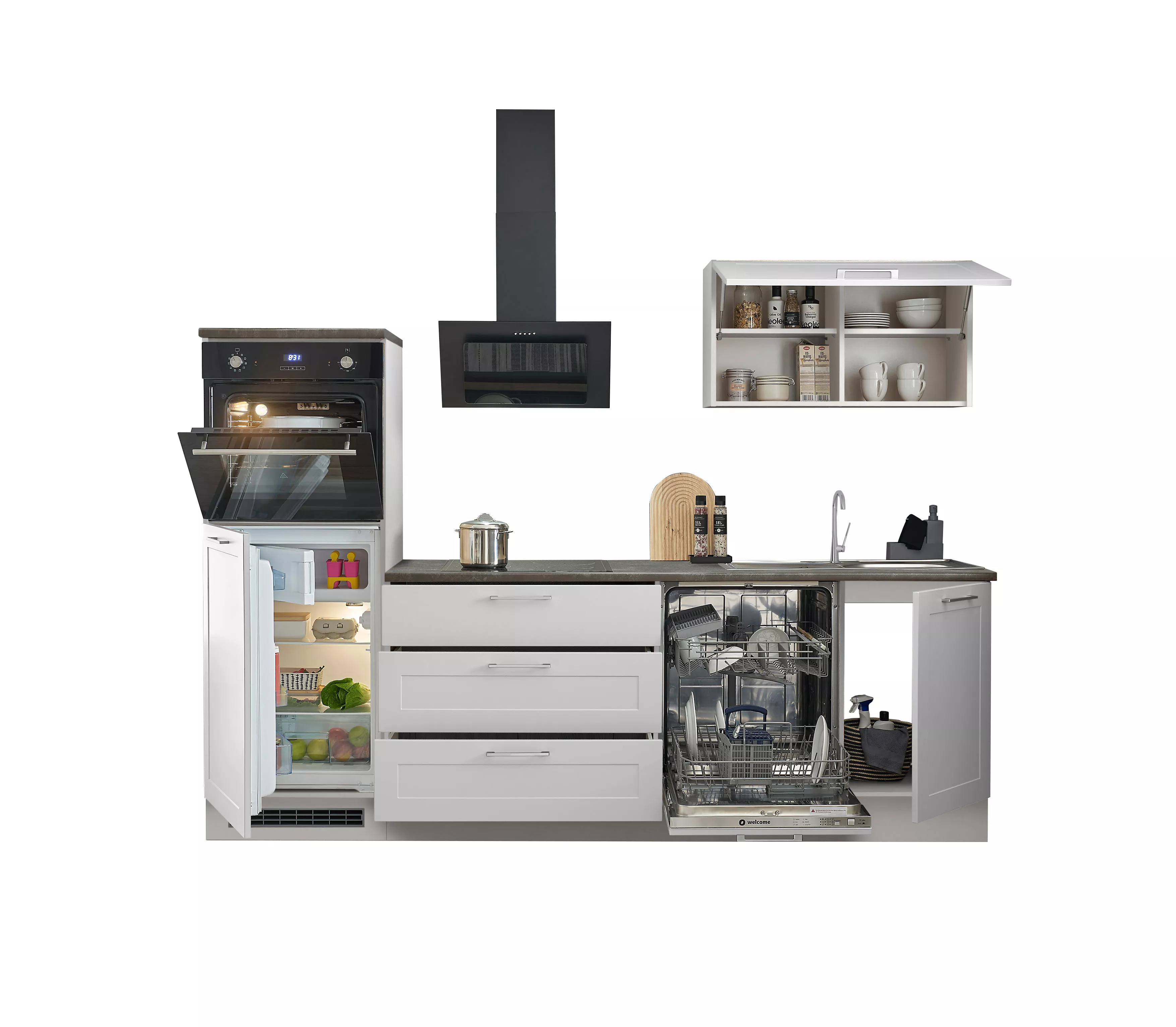 Bloc cuisine avec électroménager HASTINGS (bloc cuisine - meuble colonne) I