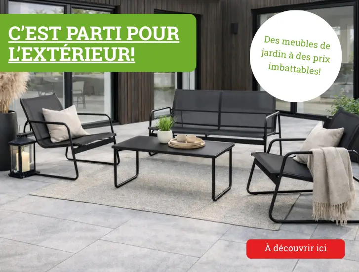 C'est parti pour l'extérieur ! Découvrez ici nos meubles de jardin à des prix imbattables >