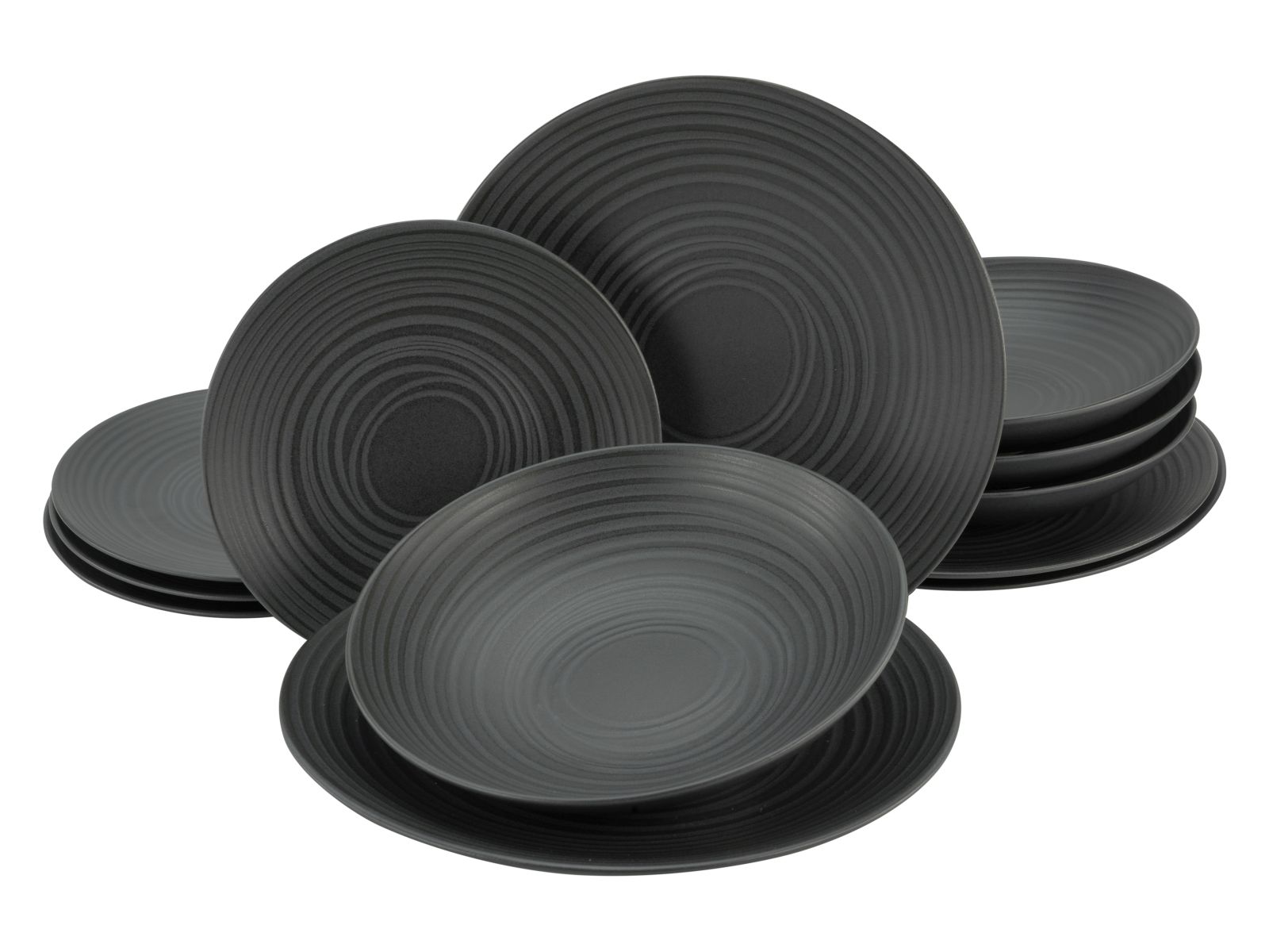 Service de table 12 pièces LAVA STONE BLACK