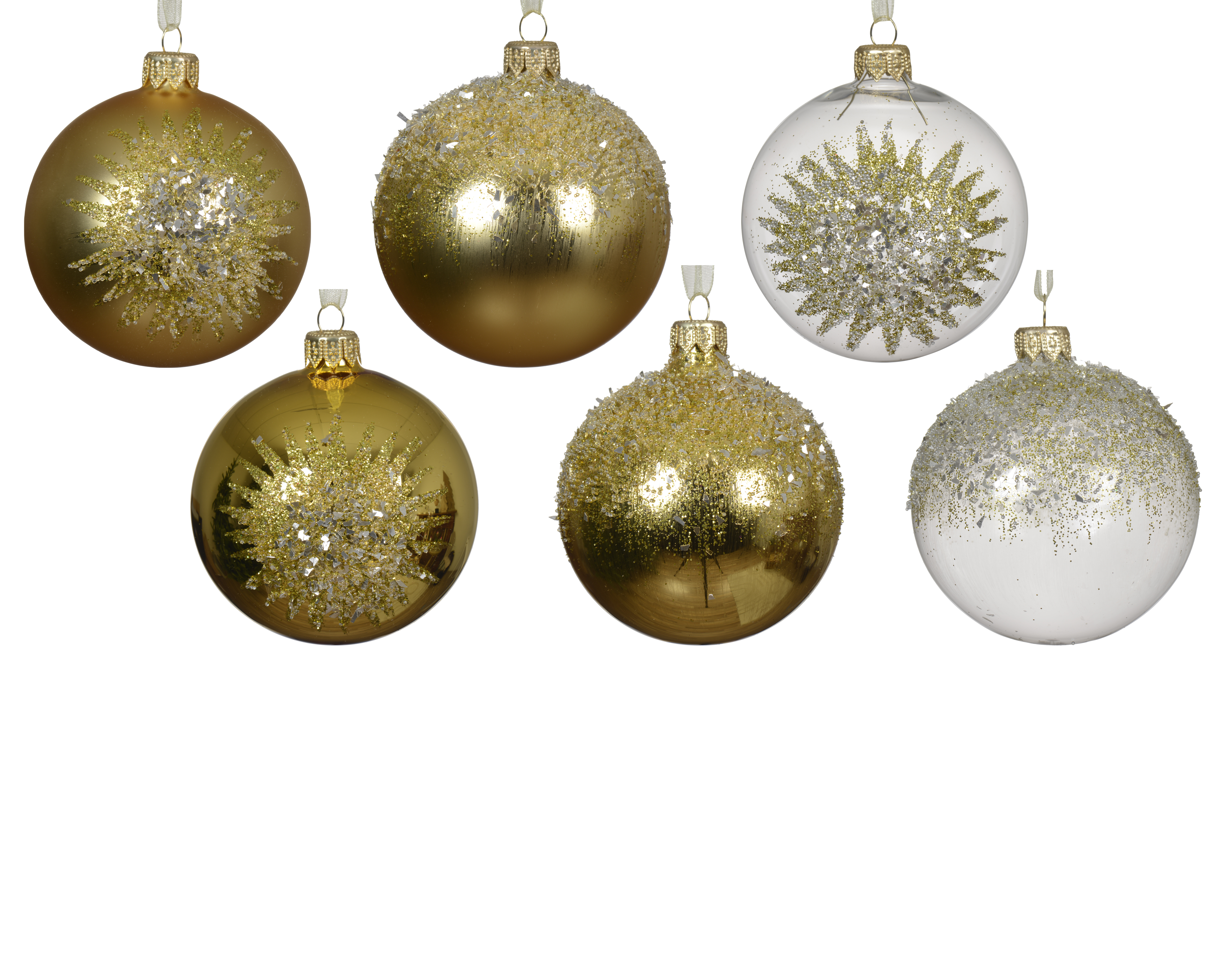 Boule en verre ton doré CHRISTMAS