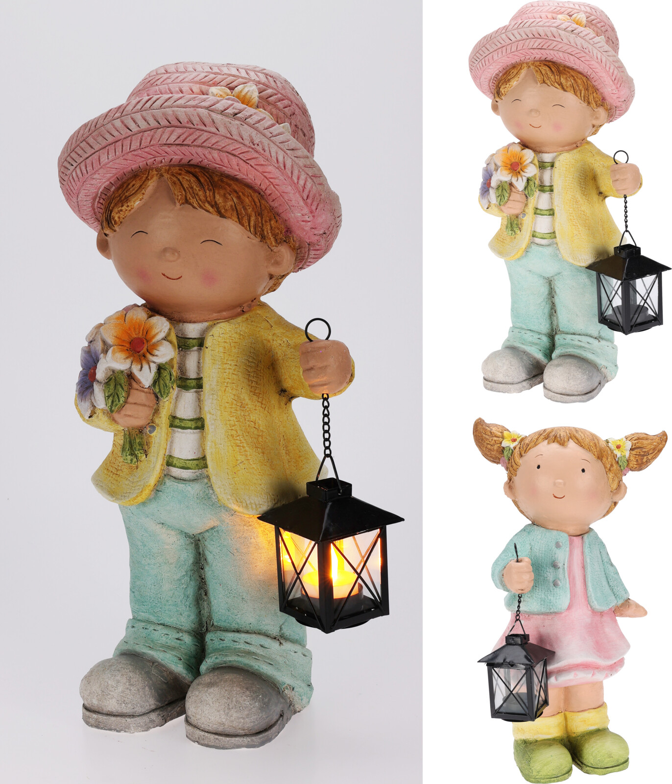 Statue de jardin avec lanterne DEKO