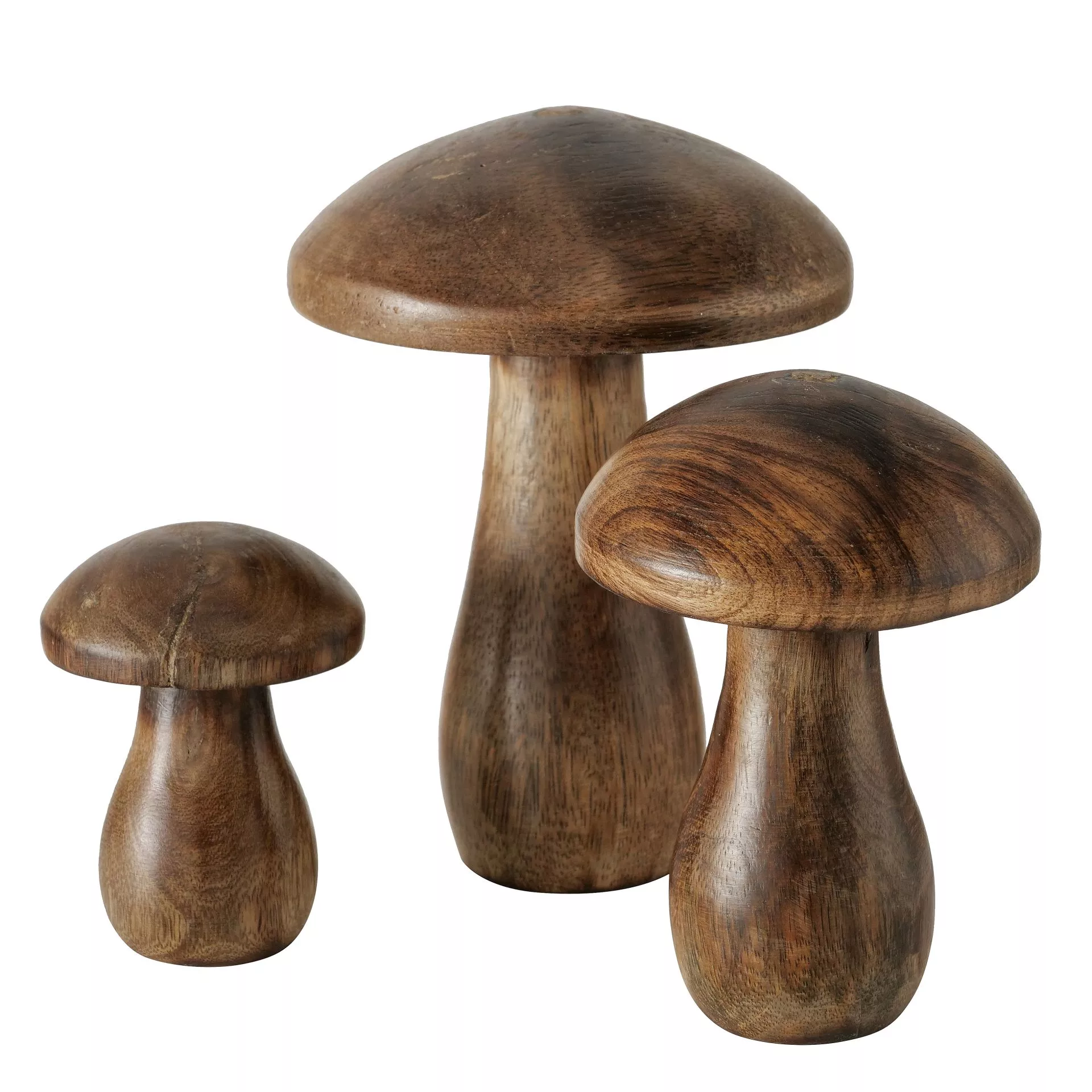 Lot de 3 champignons décoratif en bois Boltze - La déco 2B